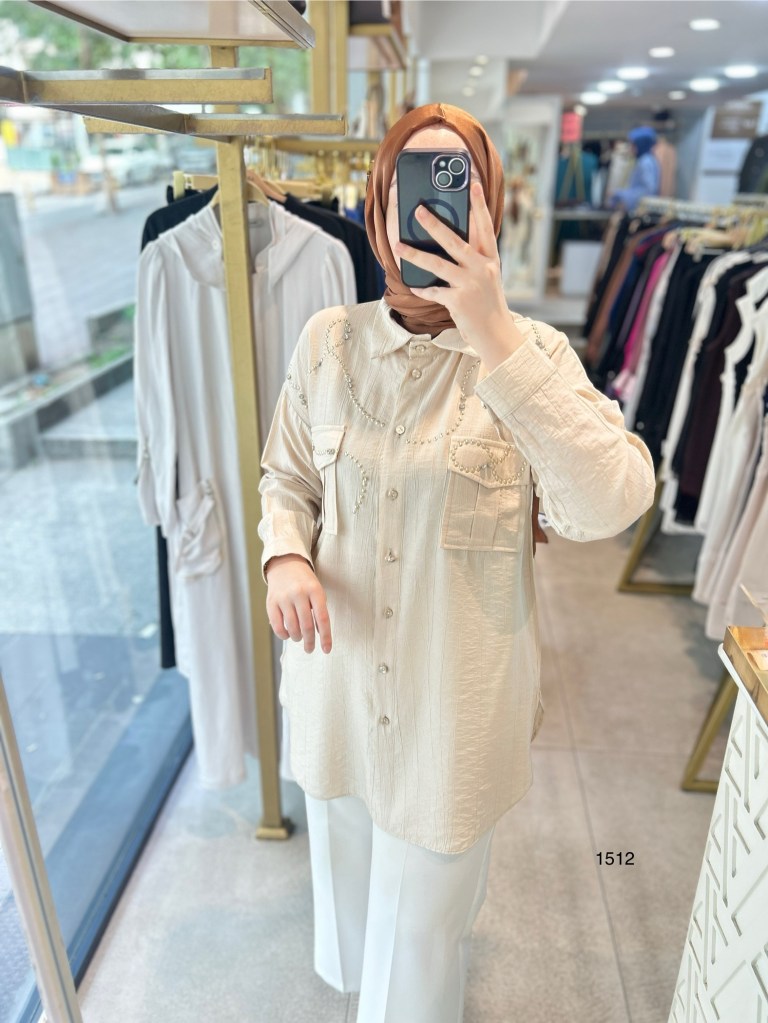 1512 TAŞ DETAYLI TUNİK