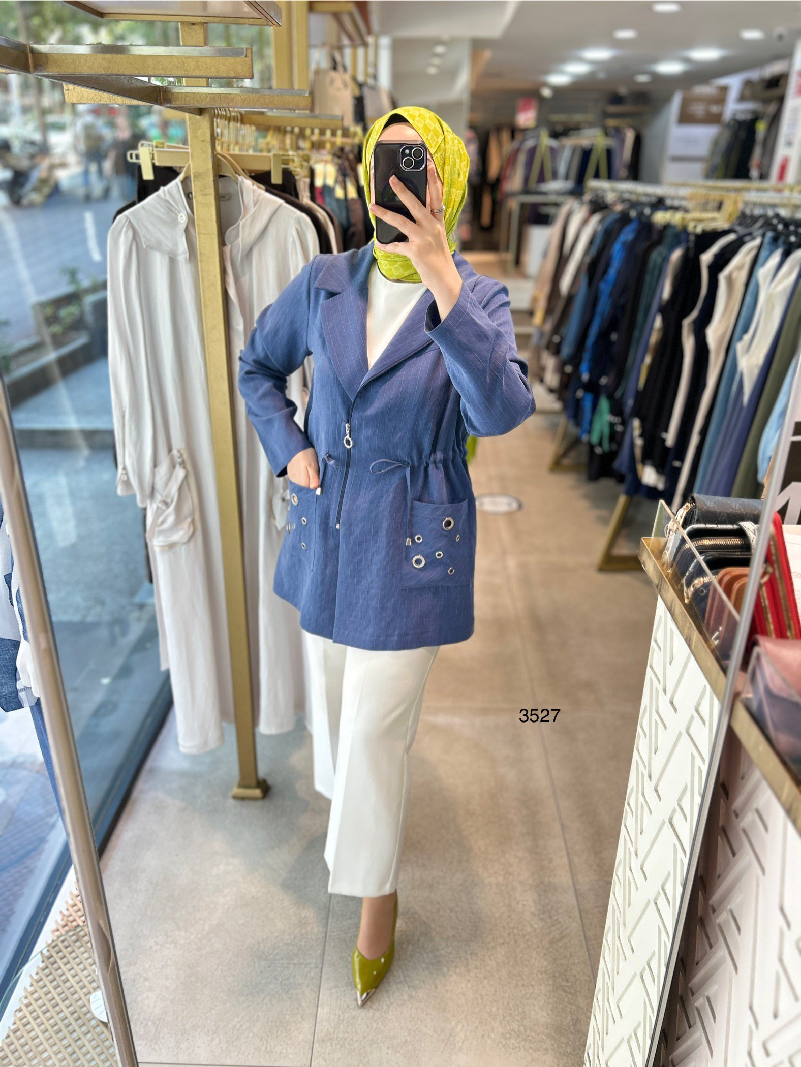3527 Bel Büzgülü Ceket - Görsel 3