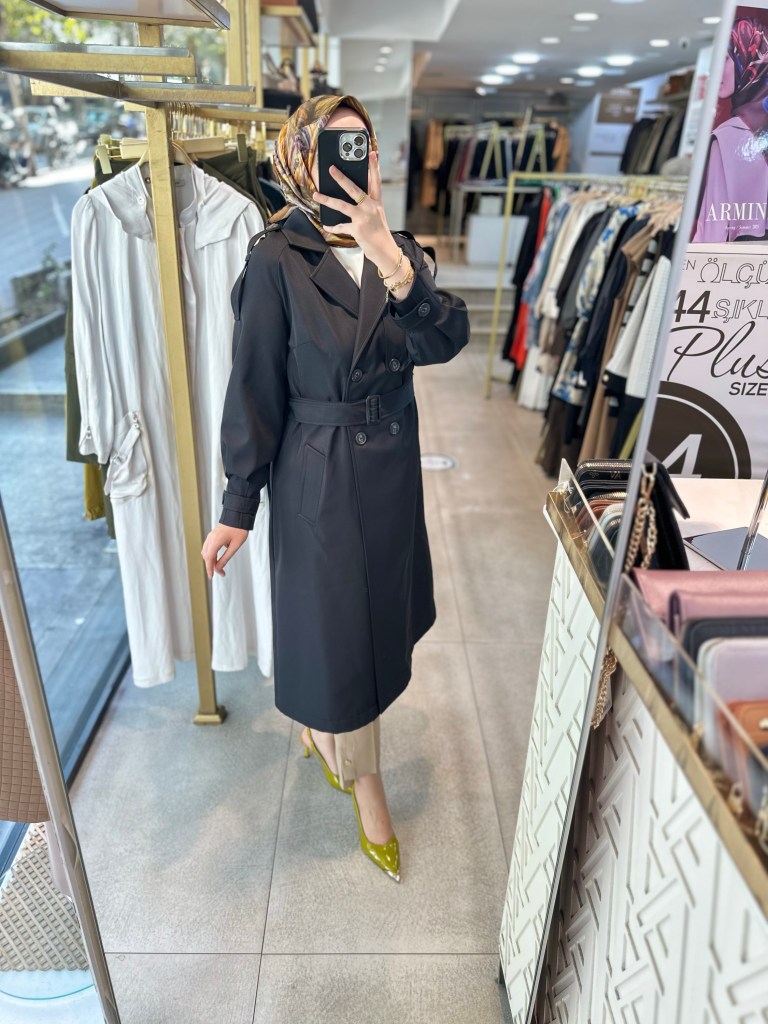 SZ1547 SELMA ZAFEROĞLU DÜĞMELİ TRENÇKOT