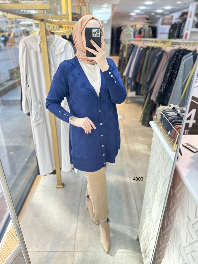 4003 Desenli Merserize Hırka