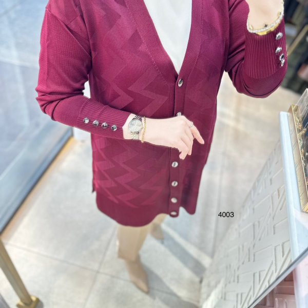 4003 Desenli Merserize Hırka - Görsel 5
