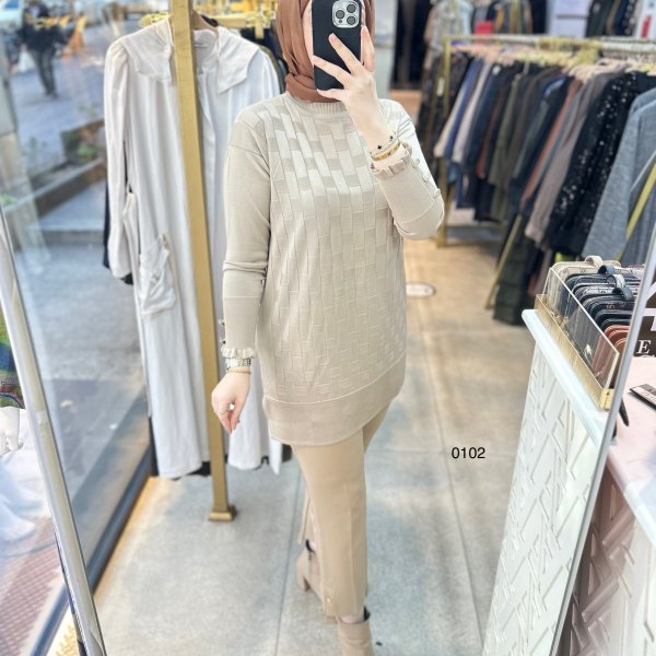 0102 Kareli Tunik - Görsel 7