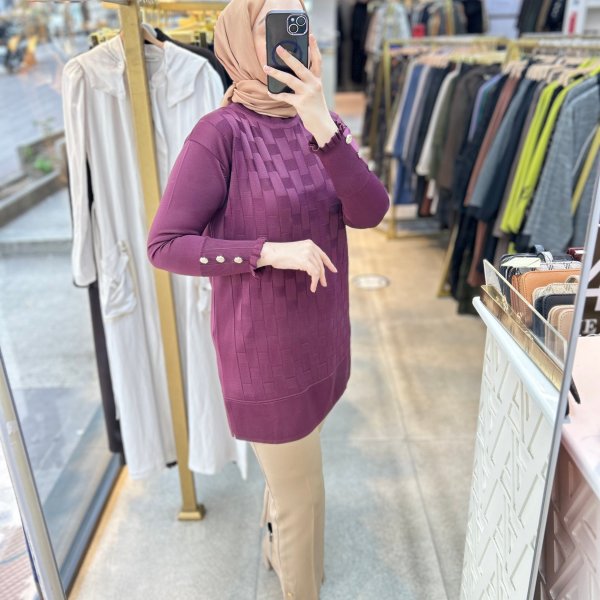 0102 Kareli Tunik - Görsel 19