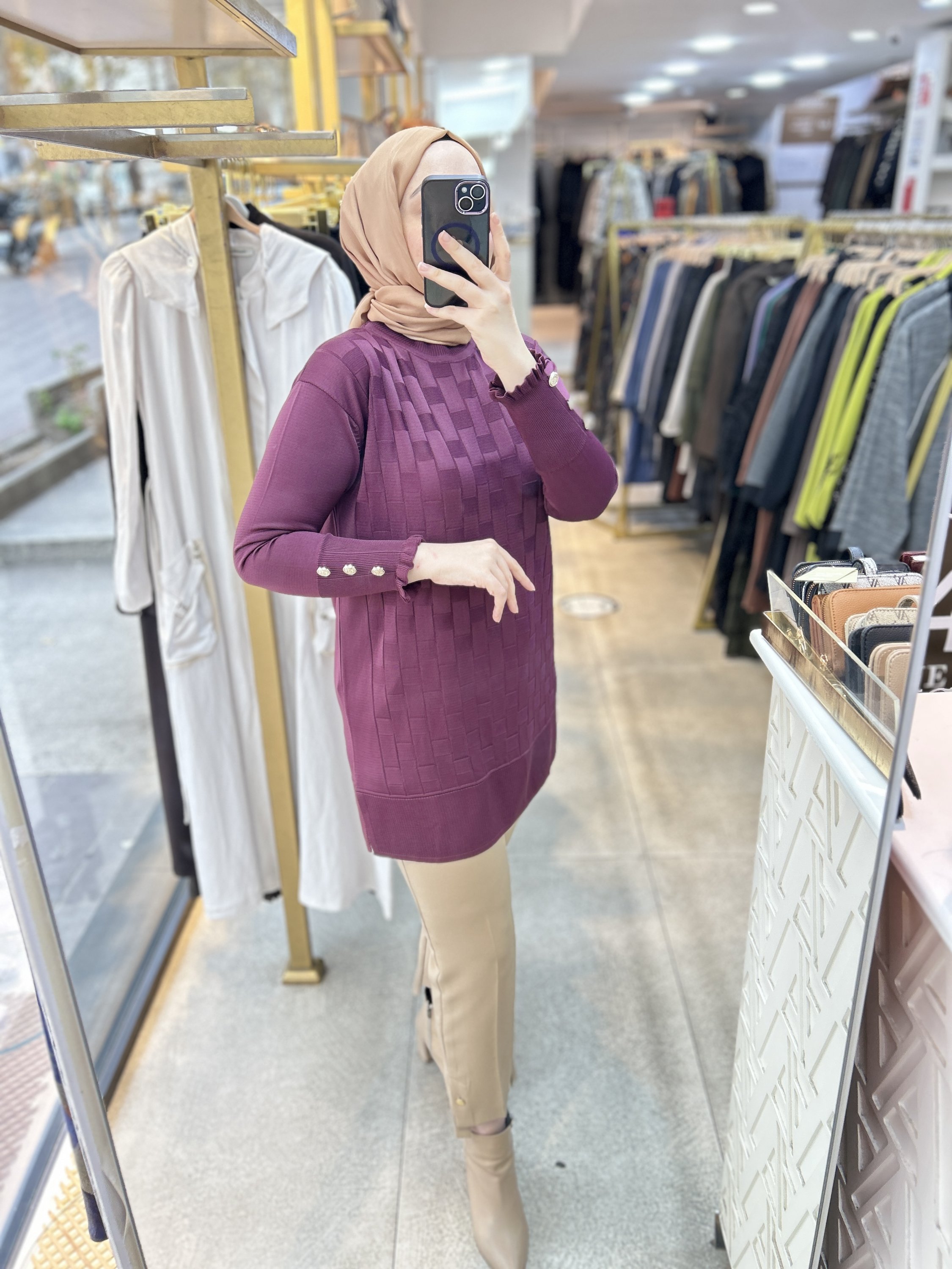 0102 Kareli Tunik - Görsel 20