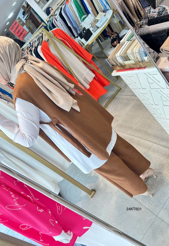 24KT601 Armine Trend Nubuk Kumaş 3'lü Takım
