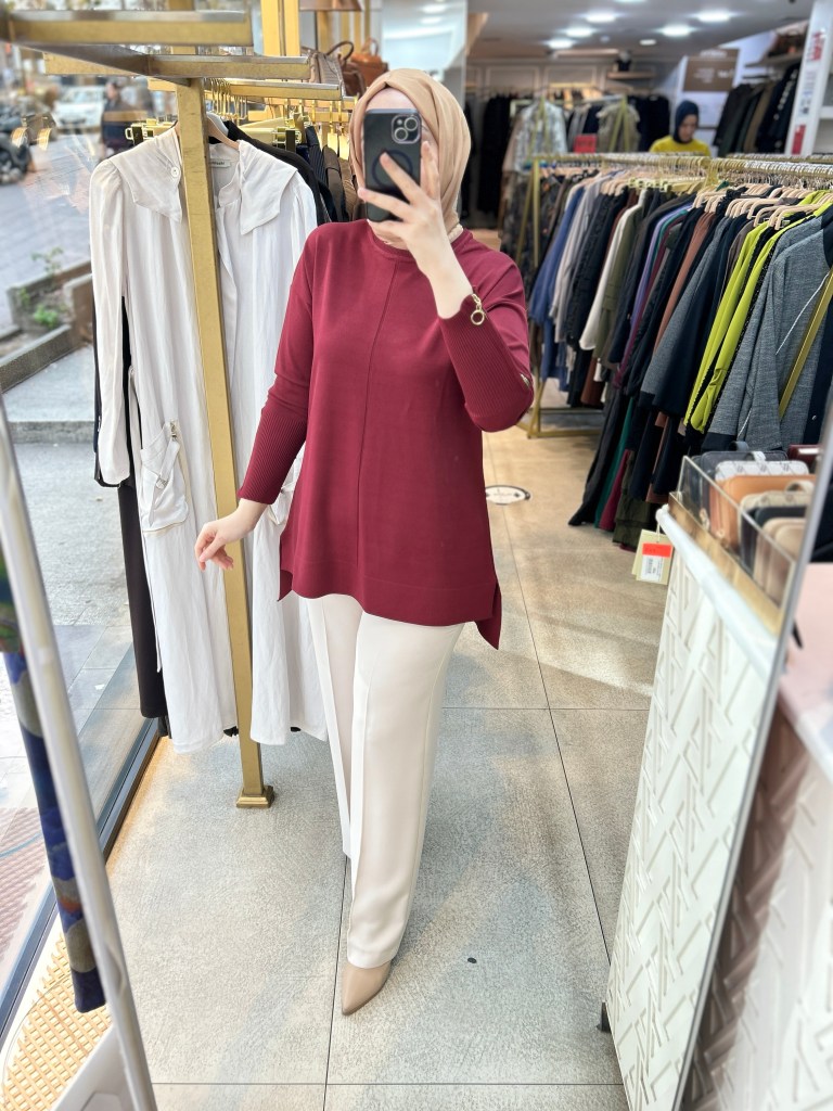 0333 Kol Fermuar Detaylı Tunik
