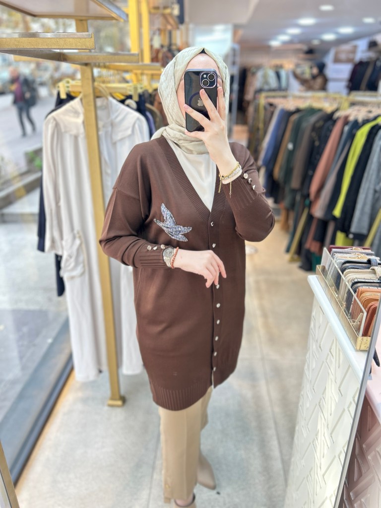 3207 Kuş Detaylı Tunik