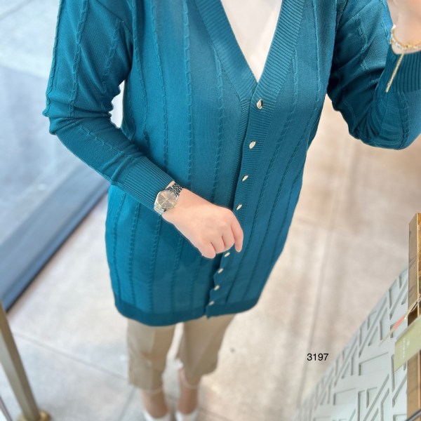 3197 Desenli Merserize Triko Tunik - Görsel 5