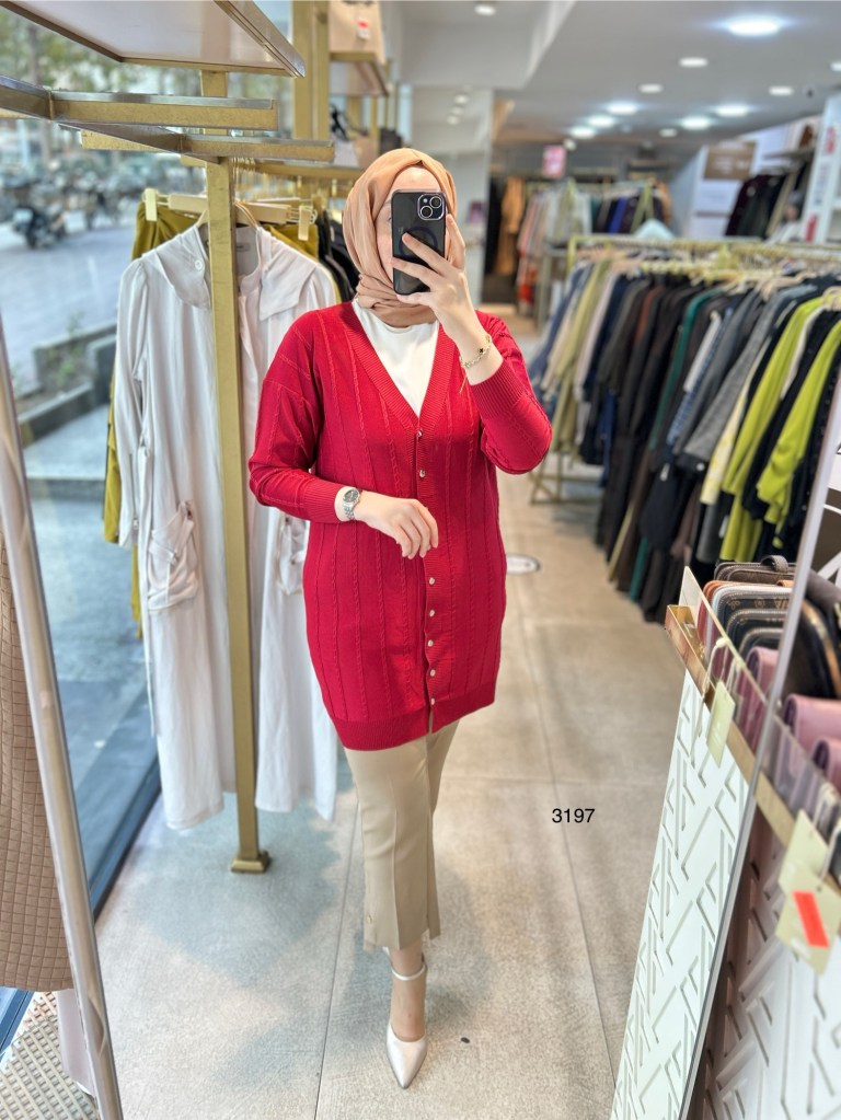 3197 Desenli Merserize Triko Tunik