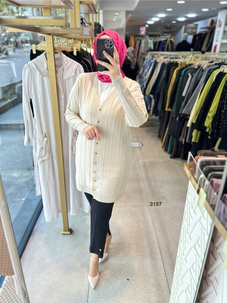 3197 Desenli Merserize Triko Tunik