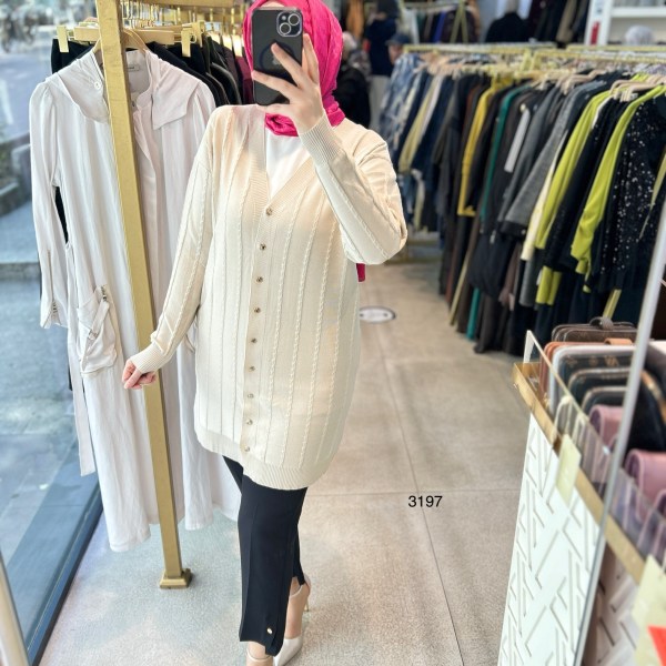 3197 Desenli Merserize Triko Tunik - Görsel 9