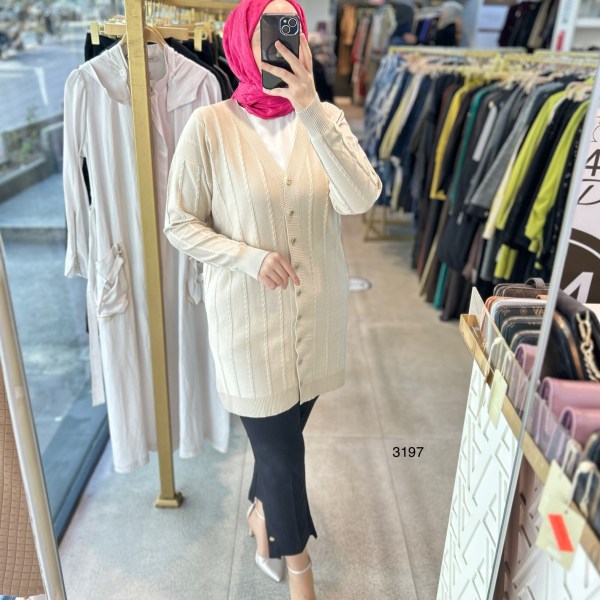3197 Desenli Merserize Triko Tunik - Görsel 7