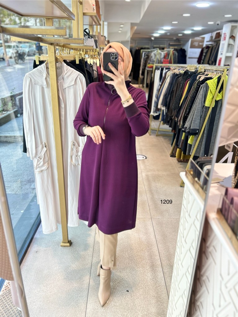 1209 Ribanalı Fermuarlı Tunik