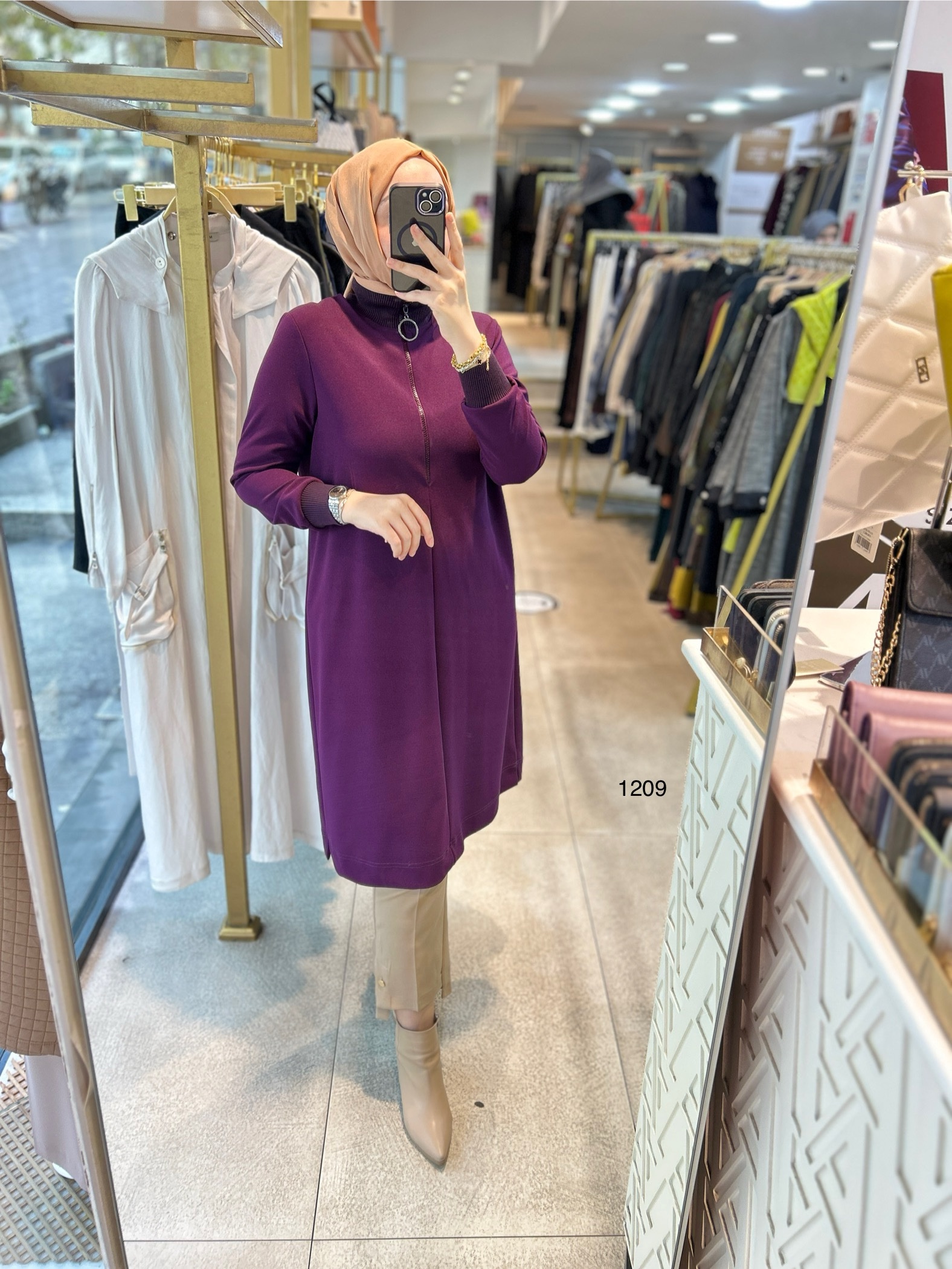 1209 Ribanalı Fermuarlı Tunik - Görsel 19