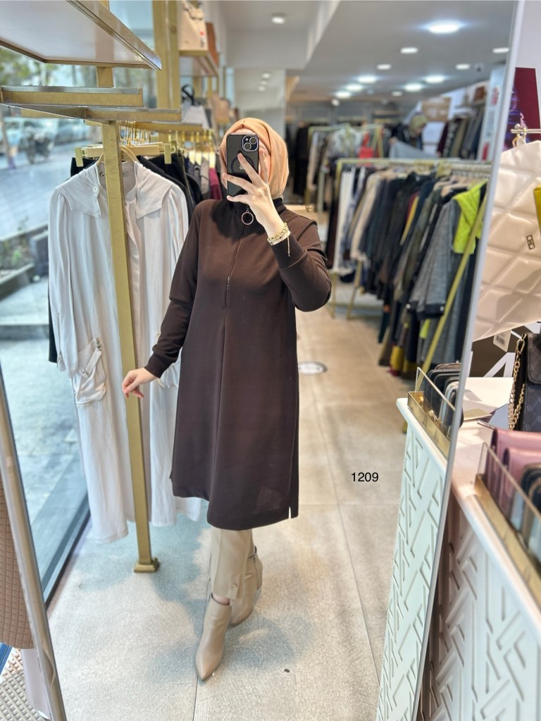 1209 Ribanalı Fermuarlı Tunik