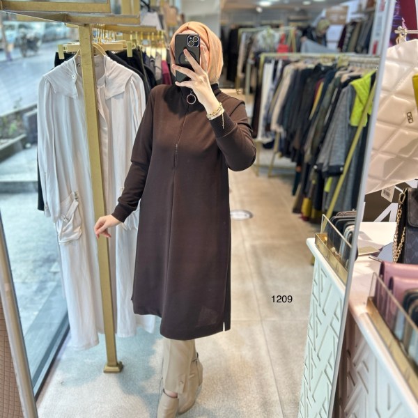 1209 Ribanalı Fermuarlı Tunik - Görsel 5