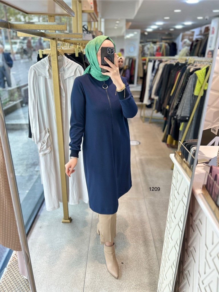 1209 Ribanalı Fermuarlı Tunik