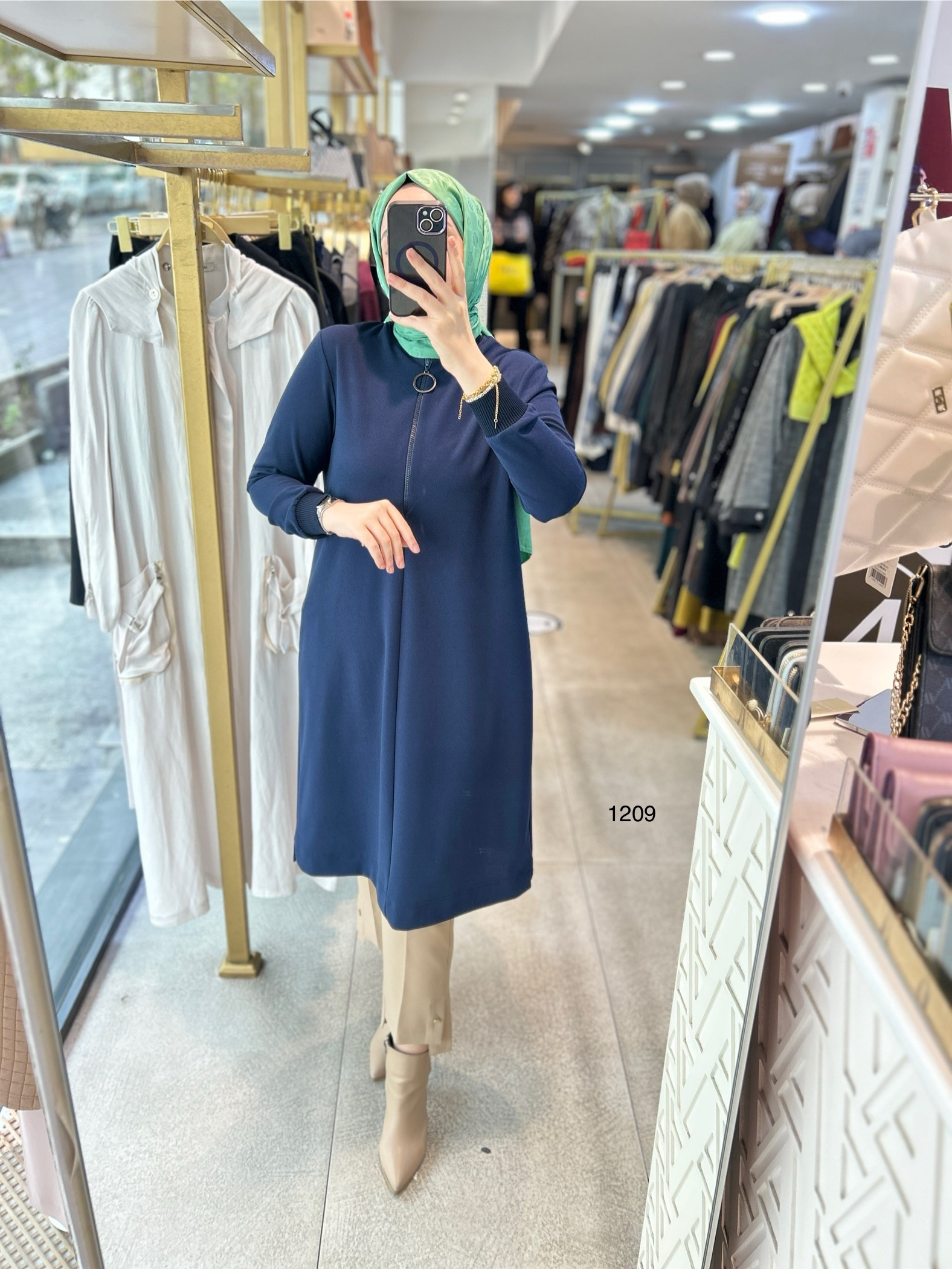 1209 Ribanalı Fermuarlı Tunik - Görsel 14