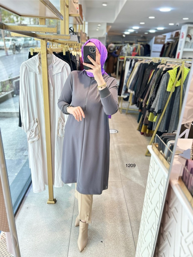 1209 Ribanalı Fermuarlı Tunik