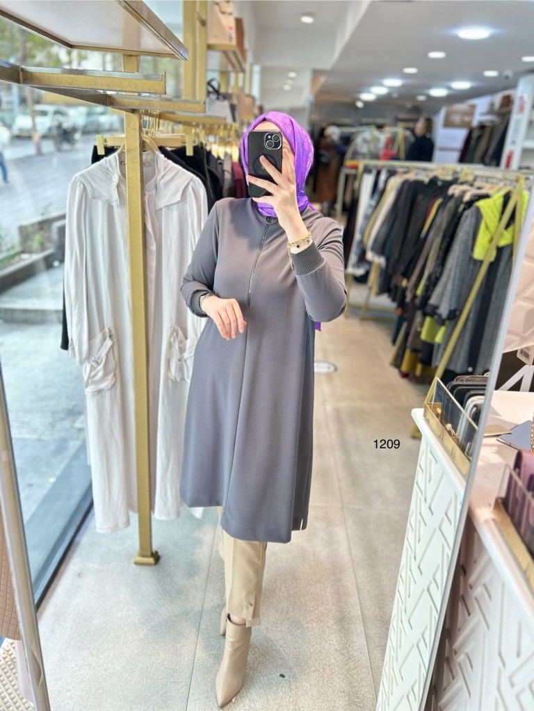 1209 Ribanalı Fermuarlı Tunik