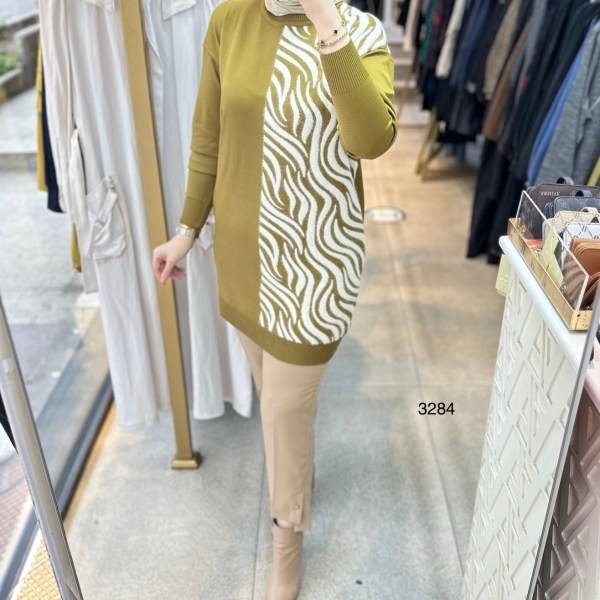 3284 Zebra Desenli Merserize Tunik - Görsel 20