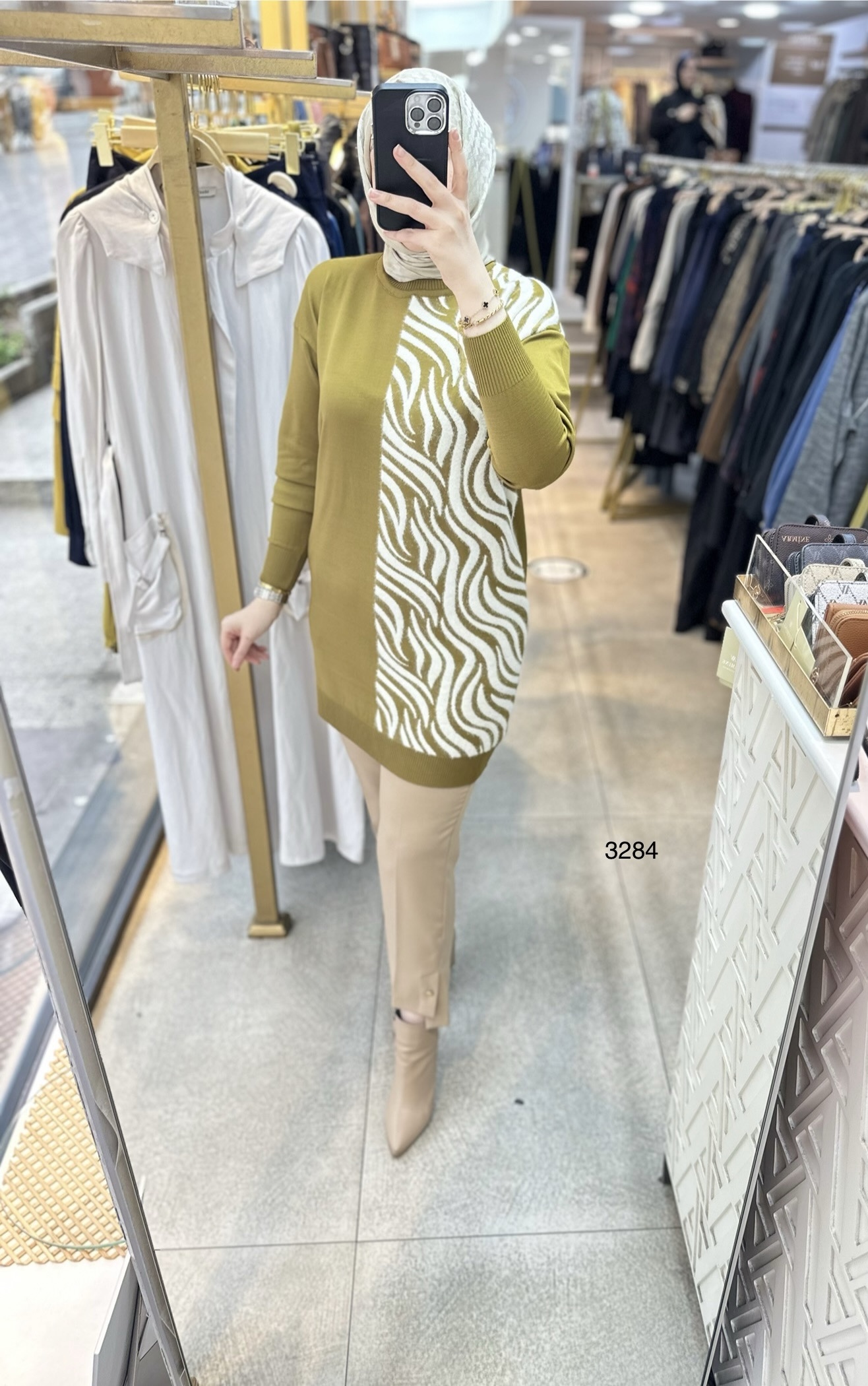 3284 Zebra Desenli Merserize Tunik - Görsel 20