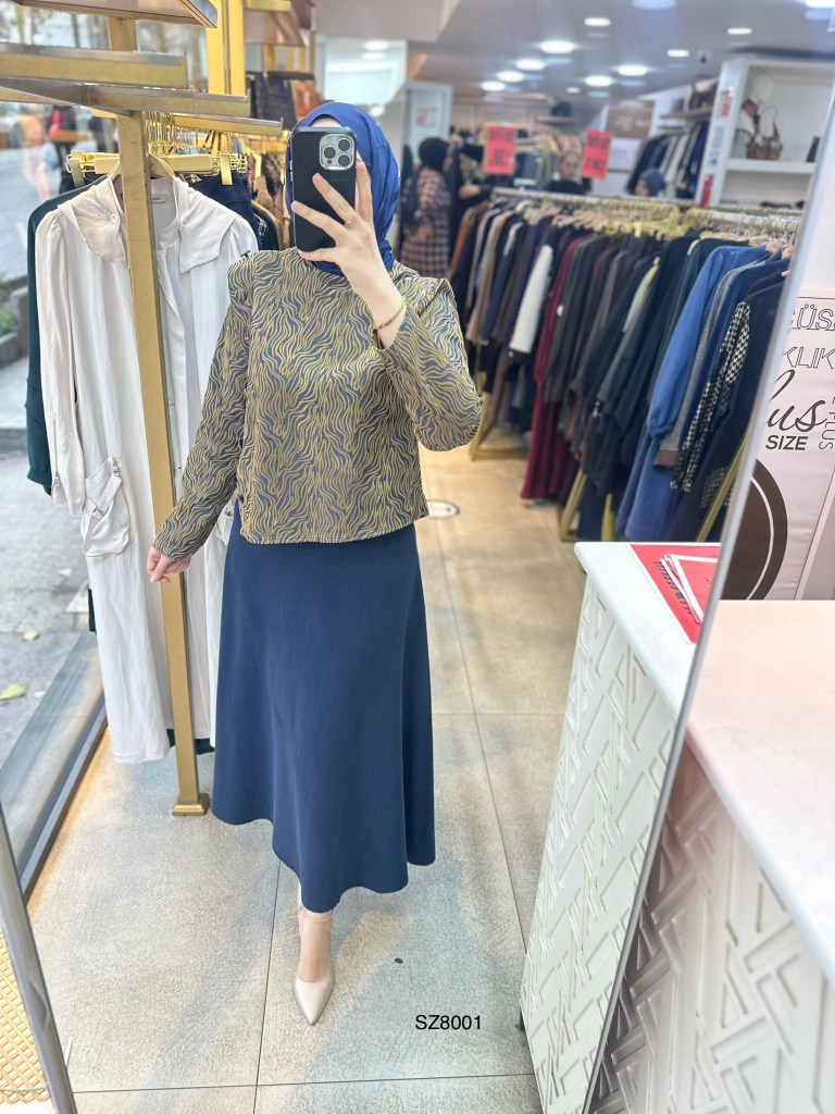 SZ8001 Selma Zaferoğlu Zebra Desen Etekli Takım
