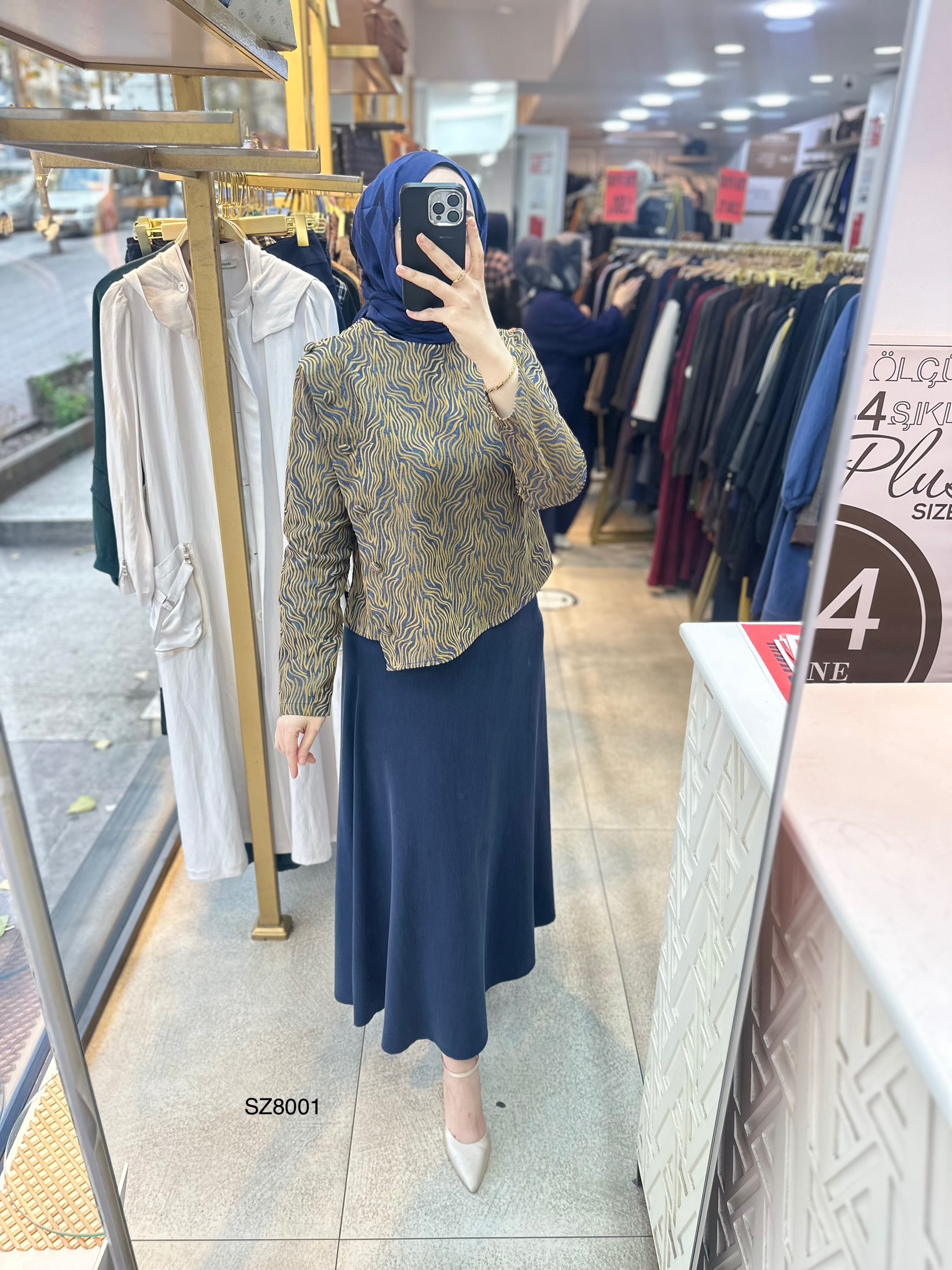 SZ8001 Selma Zaferoğlu Zebra Desen Etekli Takım - Görsel 5
