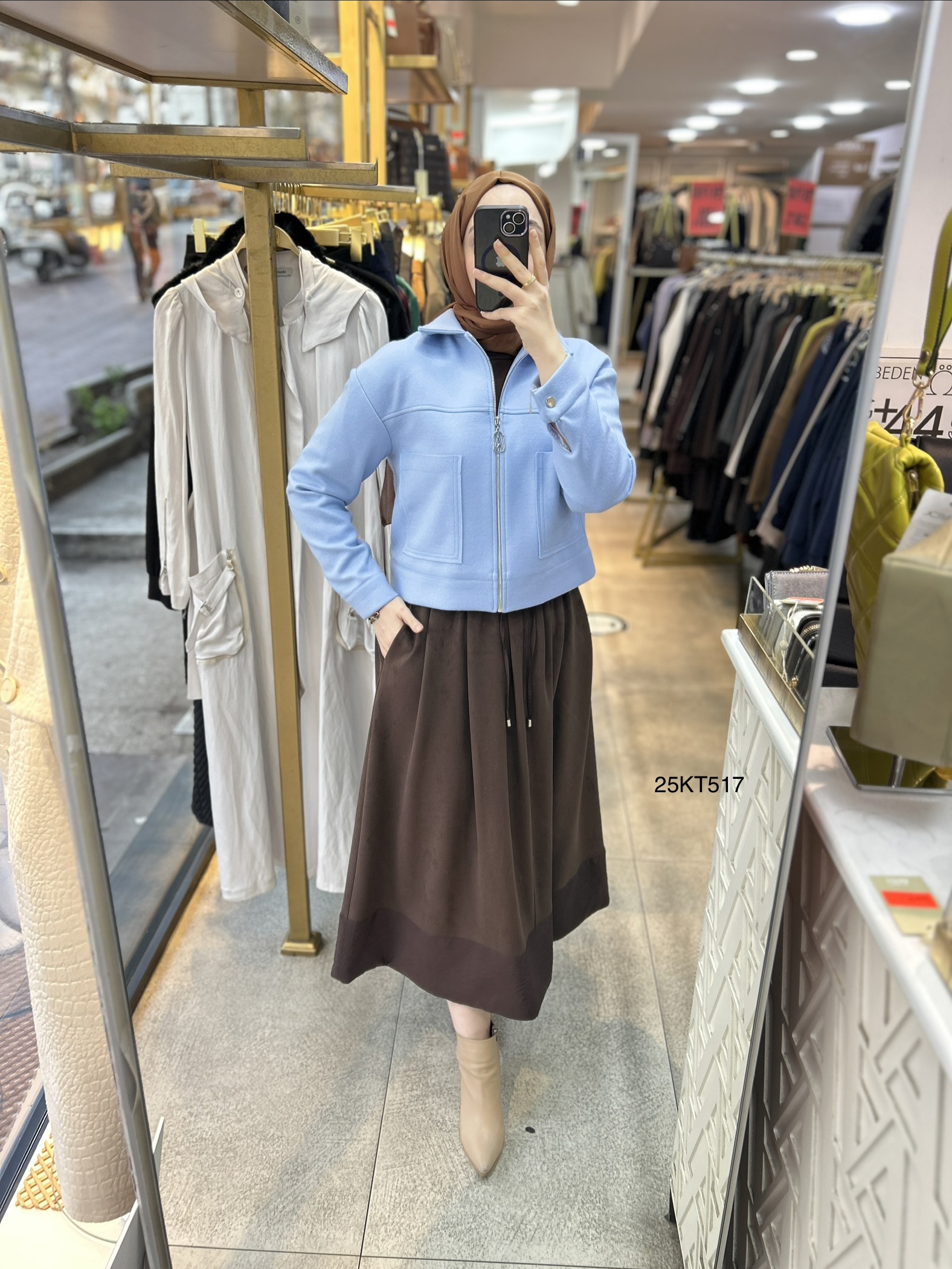 Armine Trend 25KT517 İki Cepli Kaşe Ceket - Görsel 11