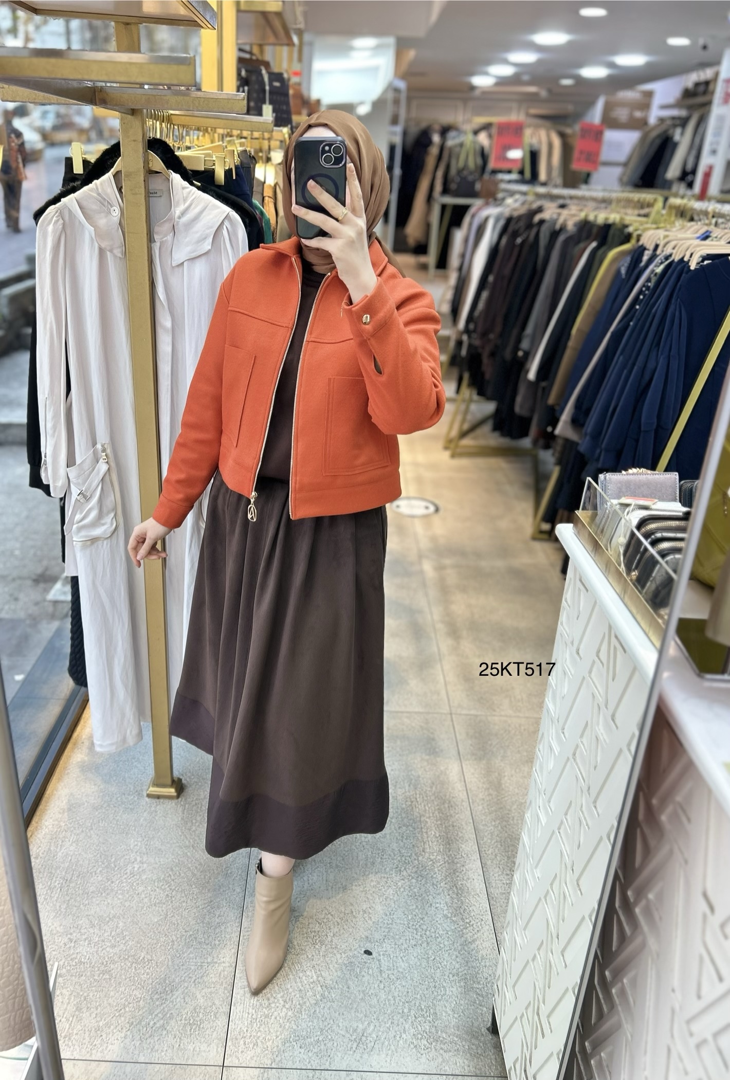 Armine Trend 25KT517 İki Cepli Kaşe Ceket - Görsel 15