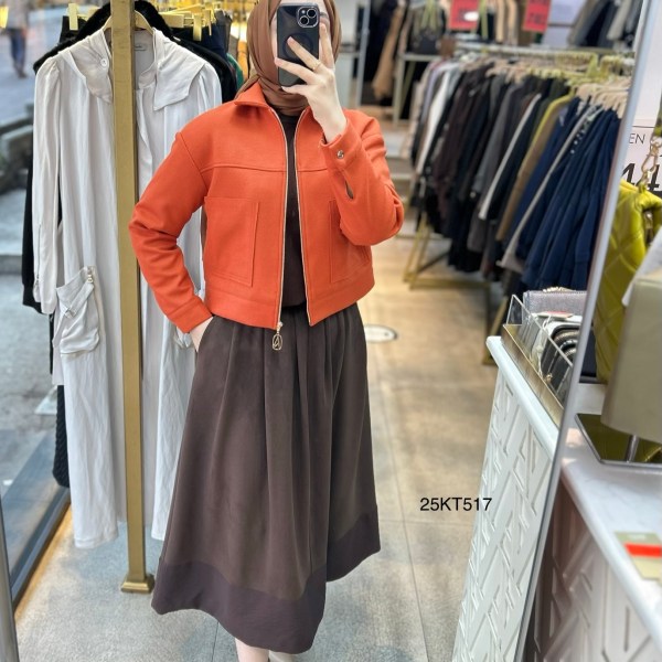 Armine Trend 25KT517 İki Cepli Kaşe Ceket - Görsel 14