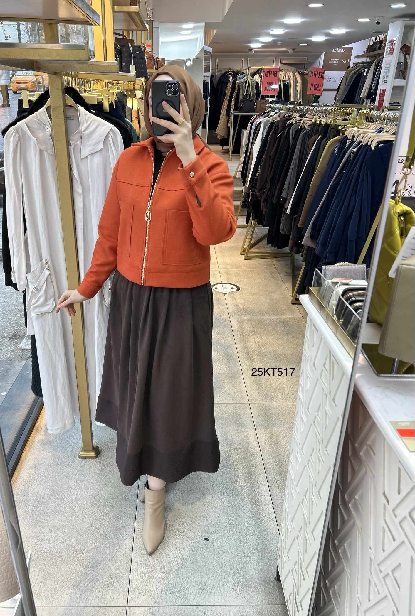 Armine Trend 25KT517 İki Cepli Kaşe Ceket - Görsel 17