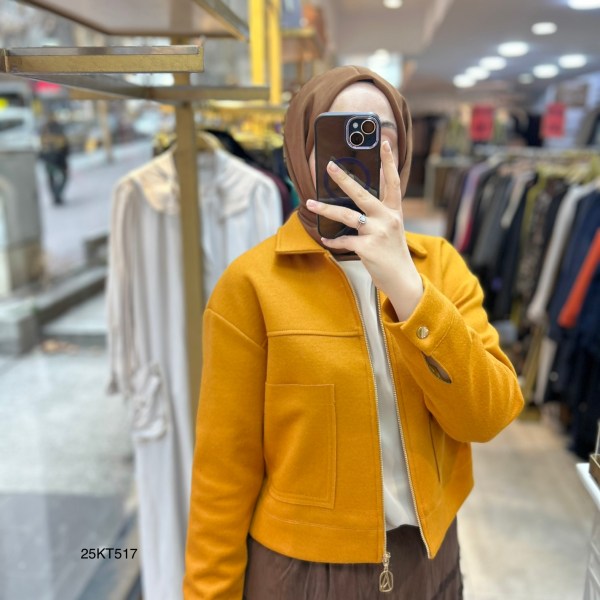 Armine Trend 25KT517 İki Cepli Kaşe Ceket - Görsel 4