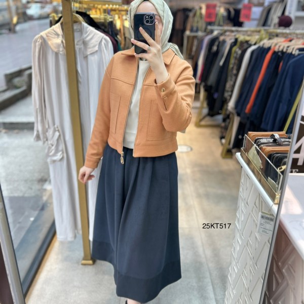Armine Trend 25KT517 İki Cepli Kaşe Ceket - Görsel 6