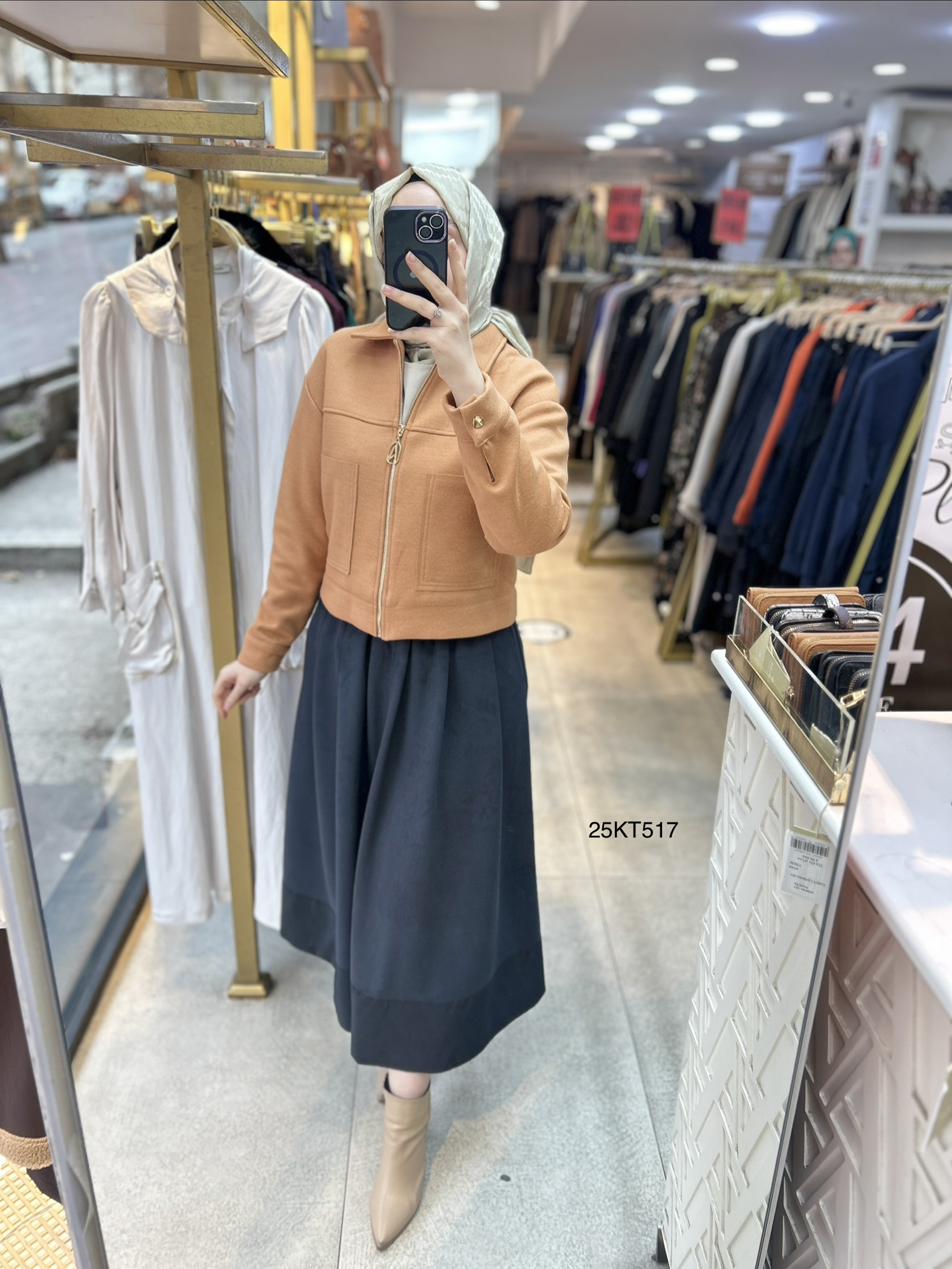 Armine Trend 25KT517 İki Cepli Kaşe Ceket - Görsel 7