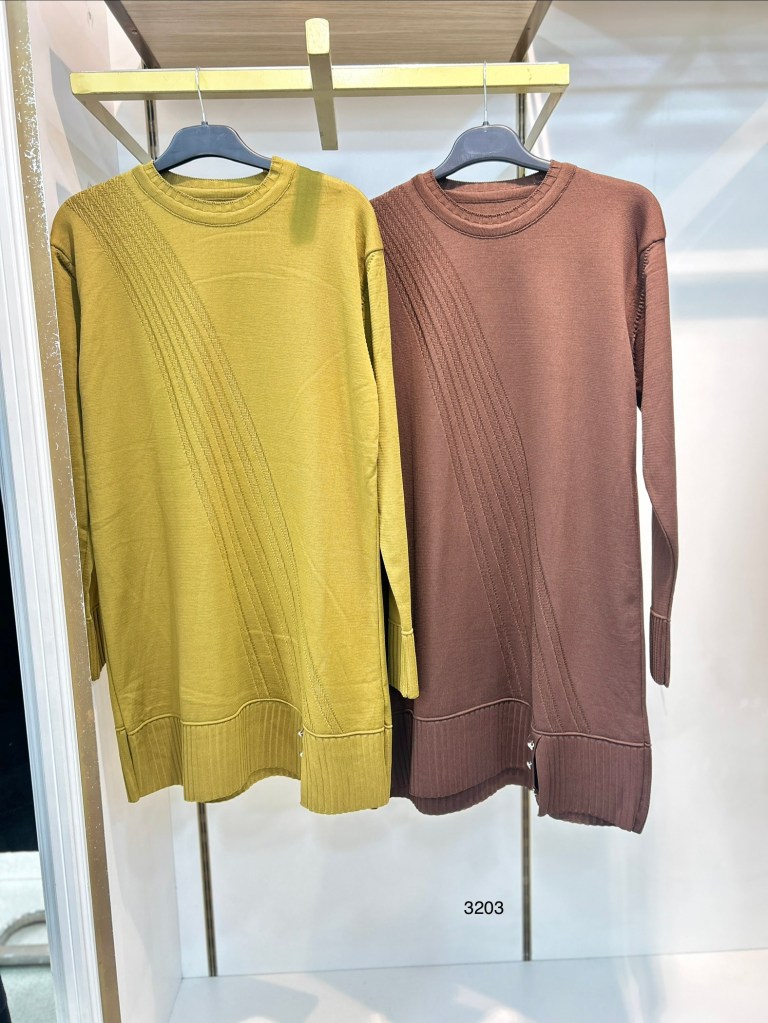 3203 Çizgi Desenli Triko Tunik