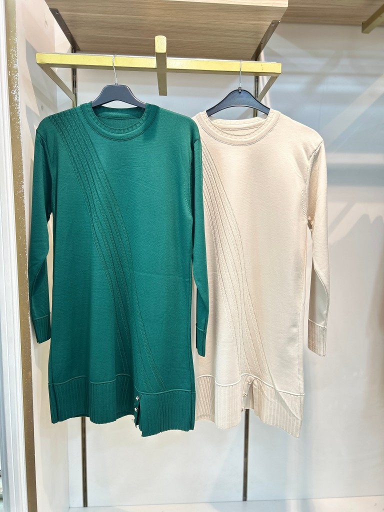 3203 Çizgi Desenli Triko Tunik