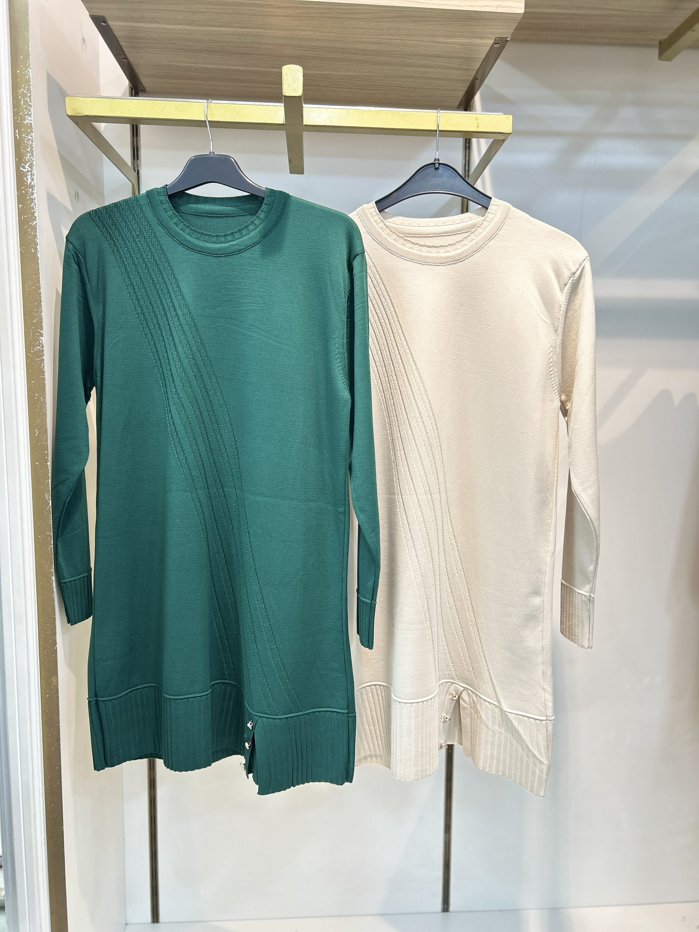 3203 Çizgi Desenli Triko Tunik - Görsel 4