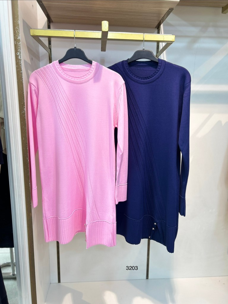 3203 Çizgi Desenli Triko Tunik