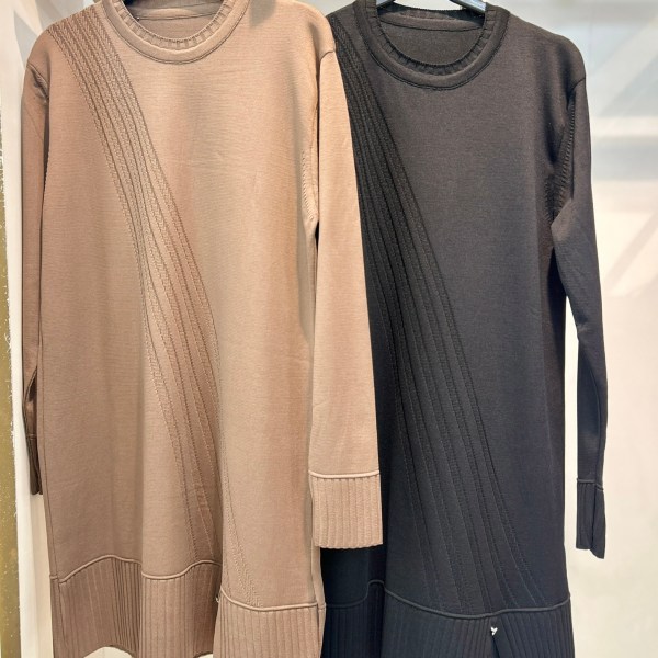 3203 Çizgi Desenli Triko Tunik - Görsel 10