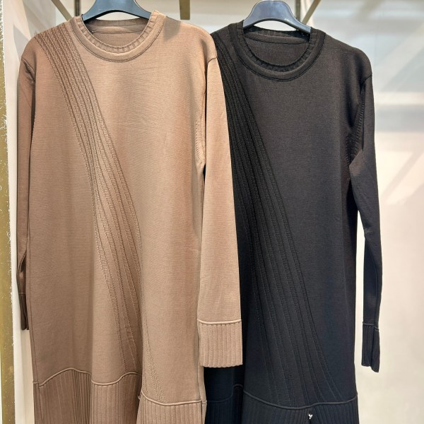 3203 Çizgi Desenli Triko Tunik - Görsel 2