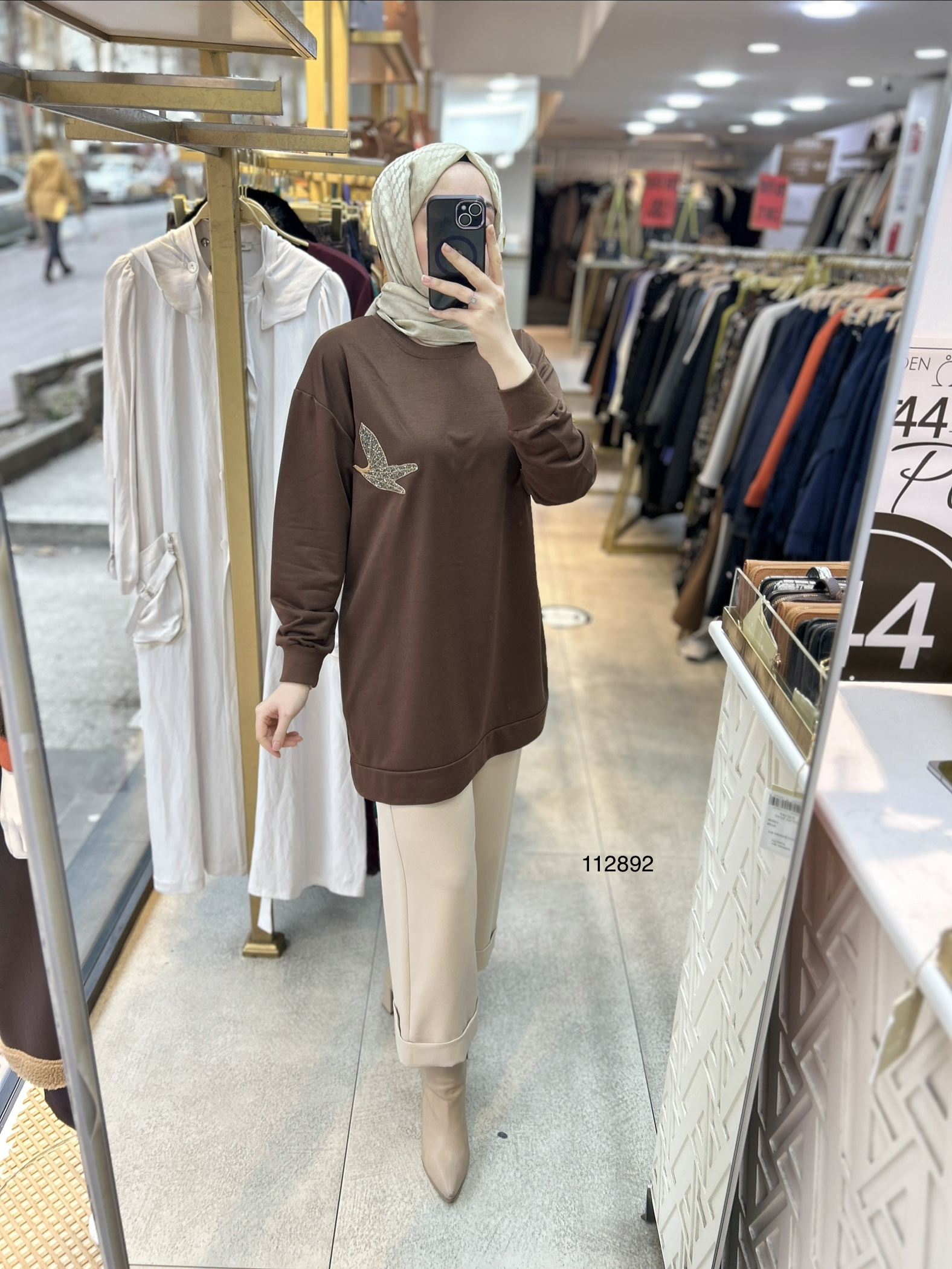 112892 Kuş Detaylı Tunik - Görsel 10