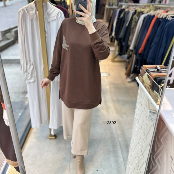112892 Kuş Detaylı Tunik - Görsel 13