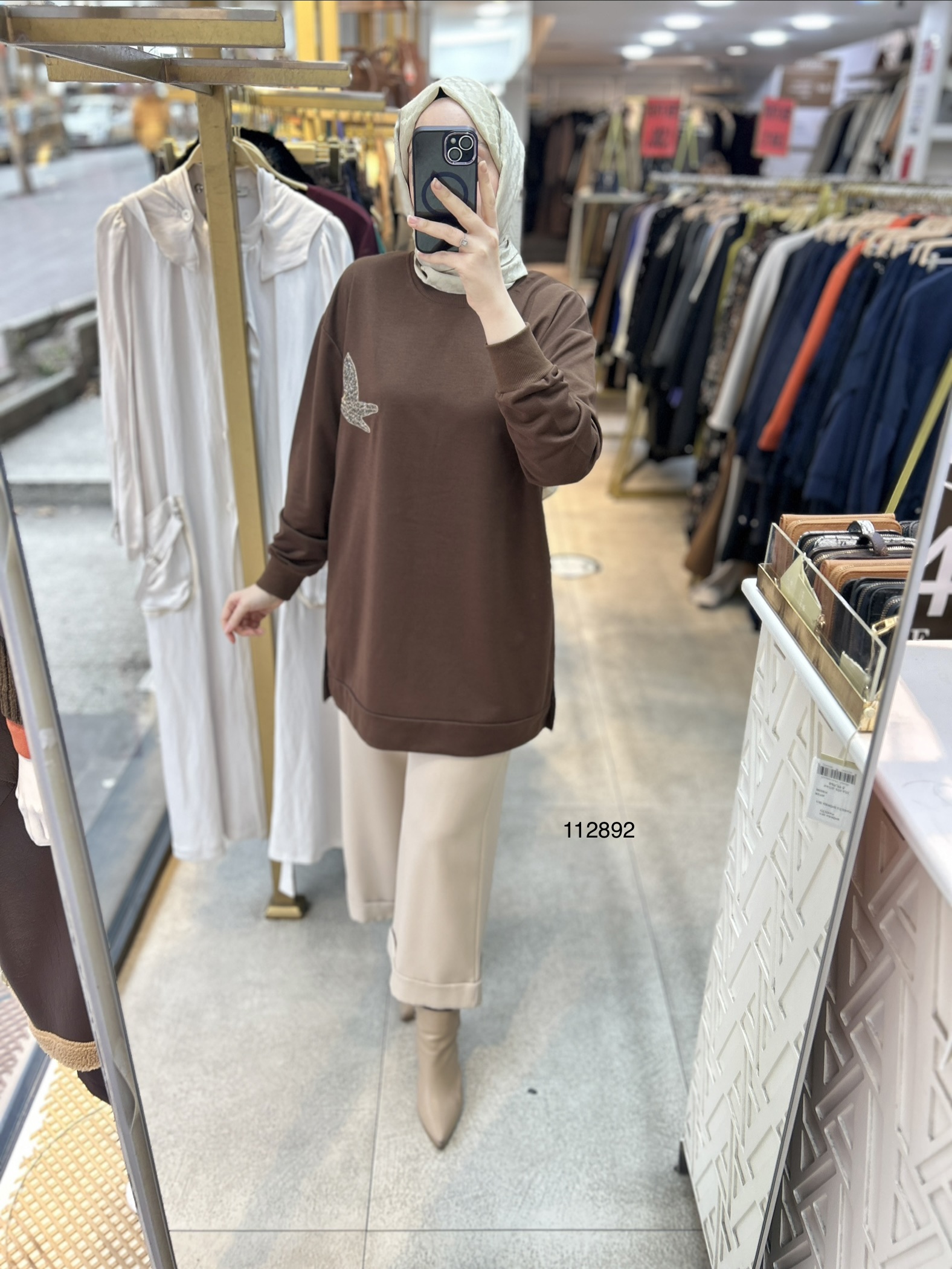 112892 Kuş Detaylı Tunik - Görsel 13