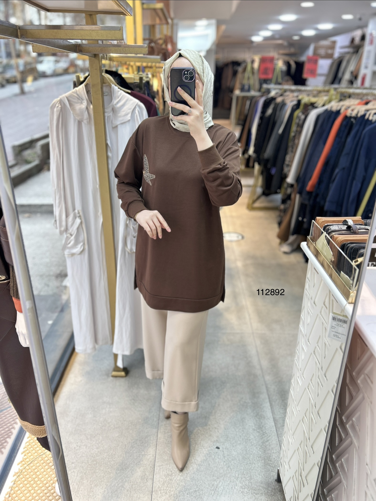 112892 Kuş Detaylı Tunik - Görsel 14