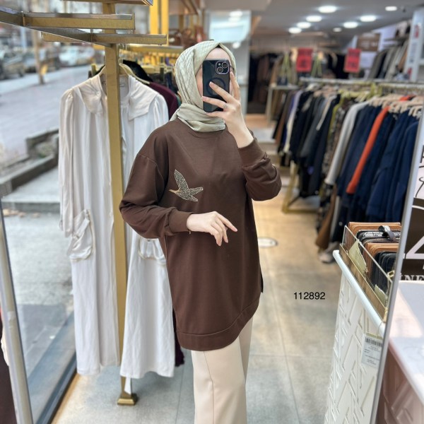 112892 Kuş Detaylı Tunik - Görsel 12
