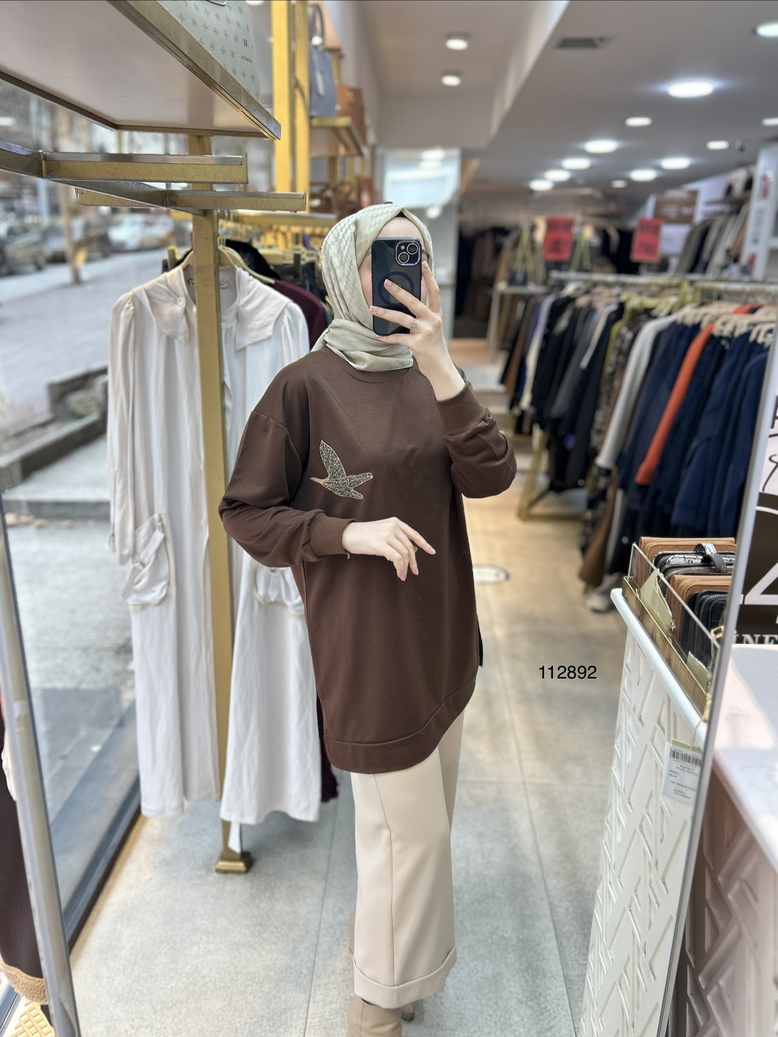 112892 Kuş Detaylı Tunik - Görsel 9