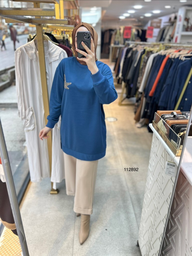 112892 Kuş Detaylı Tunik