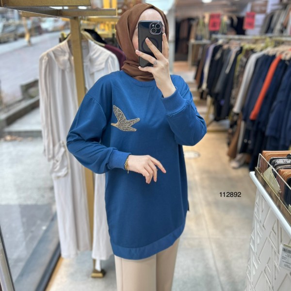 112892 Kuş Detaylı Tunik - Görsel 18
