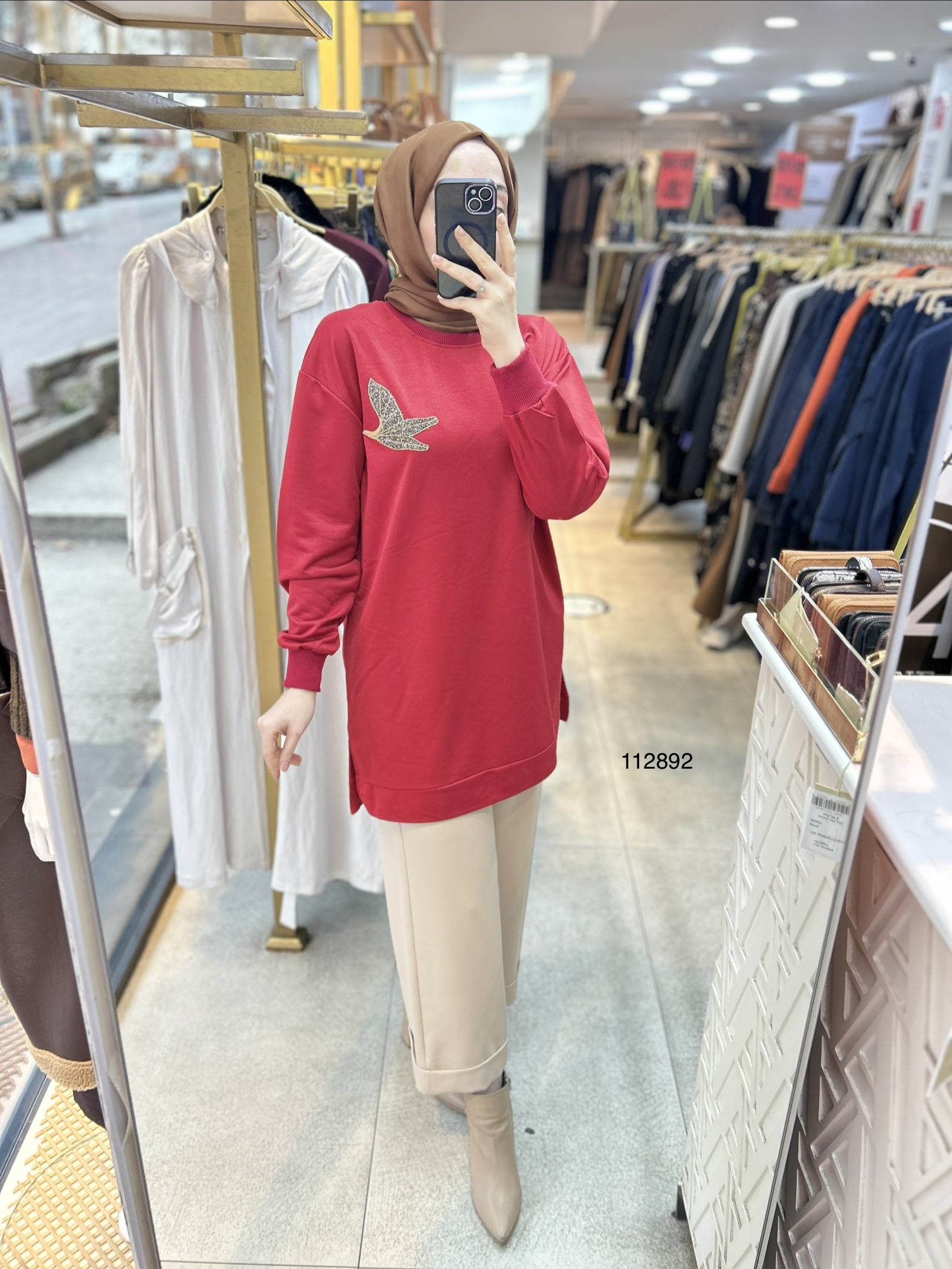 112892 Kuş Detaylı Tunik - Görsel 1